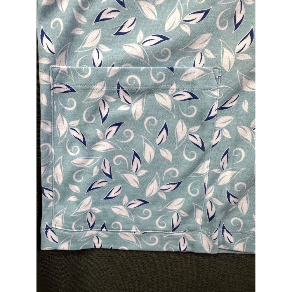 National UltraSofts Women's PS Blue Leaf Print Button Front Pocket Cardigan NWT